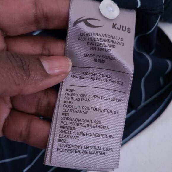 KJUS Zach Johnson Navy Masters Golf Pro Polo Tour Shirt Size S - Picture 7 of 9